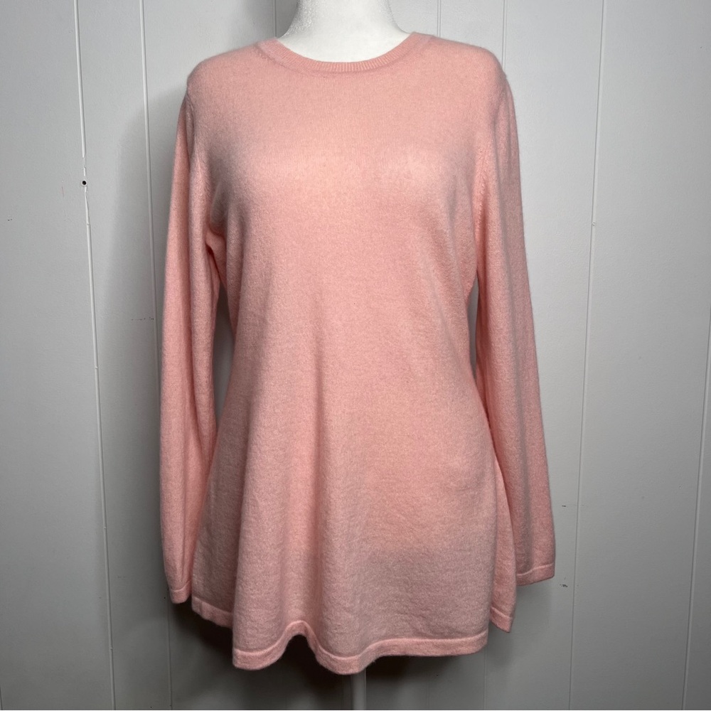 Isaac Mizrahi Pink Crew Neck Sweater 100% Cashmere